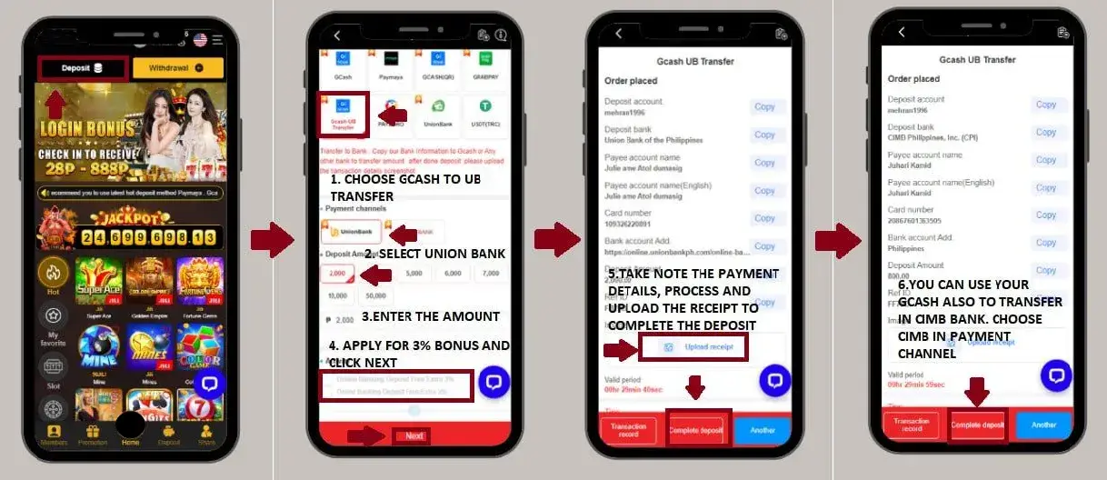 MNL63 Deposit using Online banking