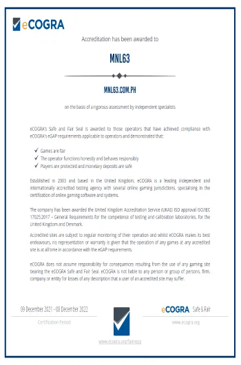 MNL63 Licensed by eCOGRA